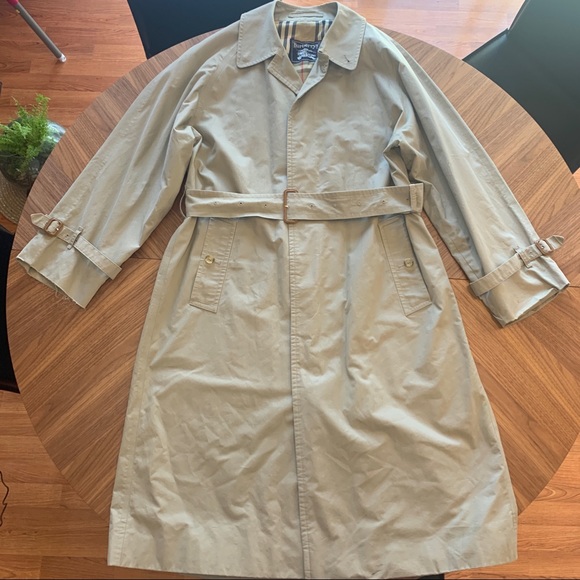 Burberry vintage tan belted trench coat 34 flawed *see description*